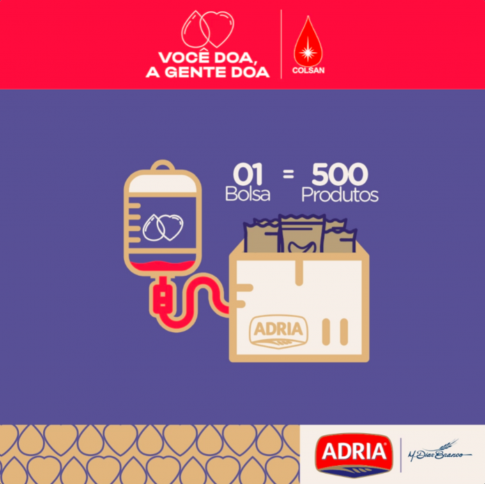 Adria lança campanha para estimular doação de sangue durante a crise de Covid-19