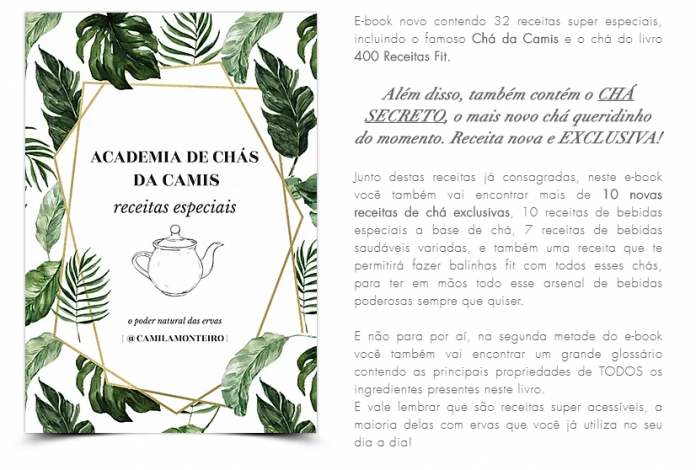 ACADEMIA DE CHÁS + RECEITAS BÔNUS - Camila Monteiro